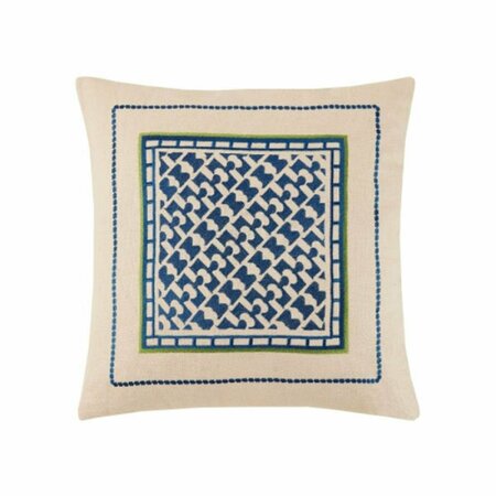 PUESTA EN ESCENA 20 x 20 in. Montecito Blue Embroidered Down Filled Pillow PU3120618